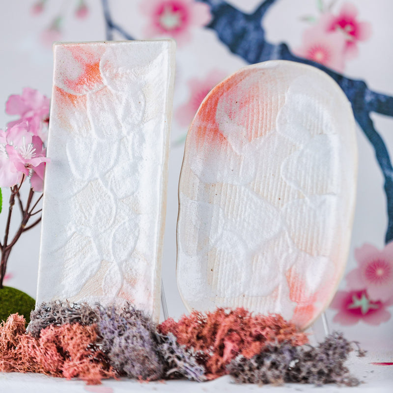Sakura Cherry Blossom Shino Bumps Porcelain Plate