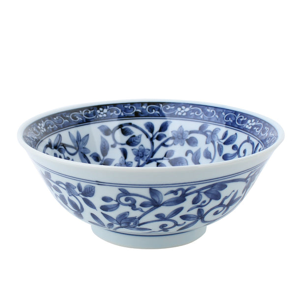 Indigo Arabesque Porcelain Ramen Bowl