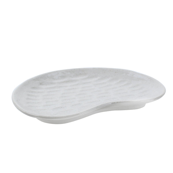 White Crystal Bean-Shaped Porcelain Plate