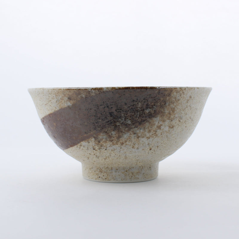 Shino Sabi Hake Brush Strokes Porcelain Bowl