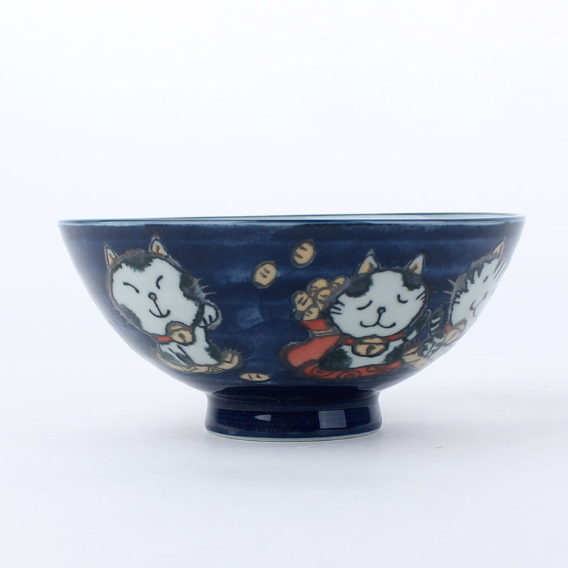 Kohiki Beckoning Cat Porcelain Bowl