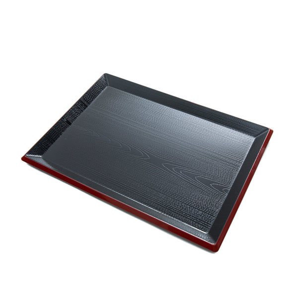 Black Japanese Style Tray with Red Vermilion Side