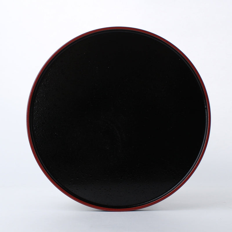 Round Black Bottom Vermilion Round Tray