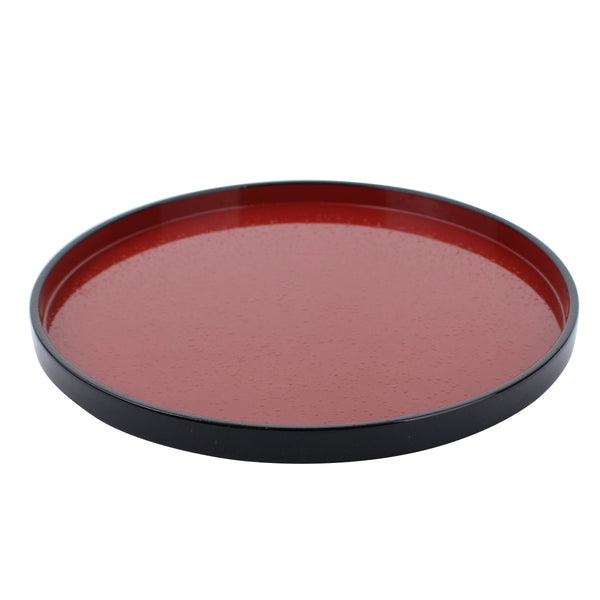 Round Vermilion Bottom Black Round Tray