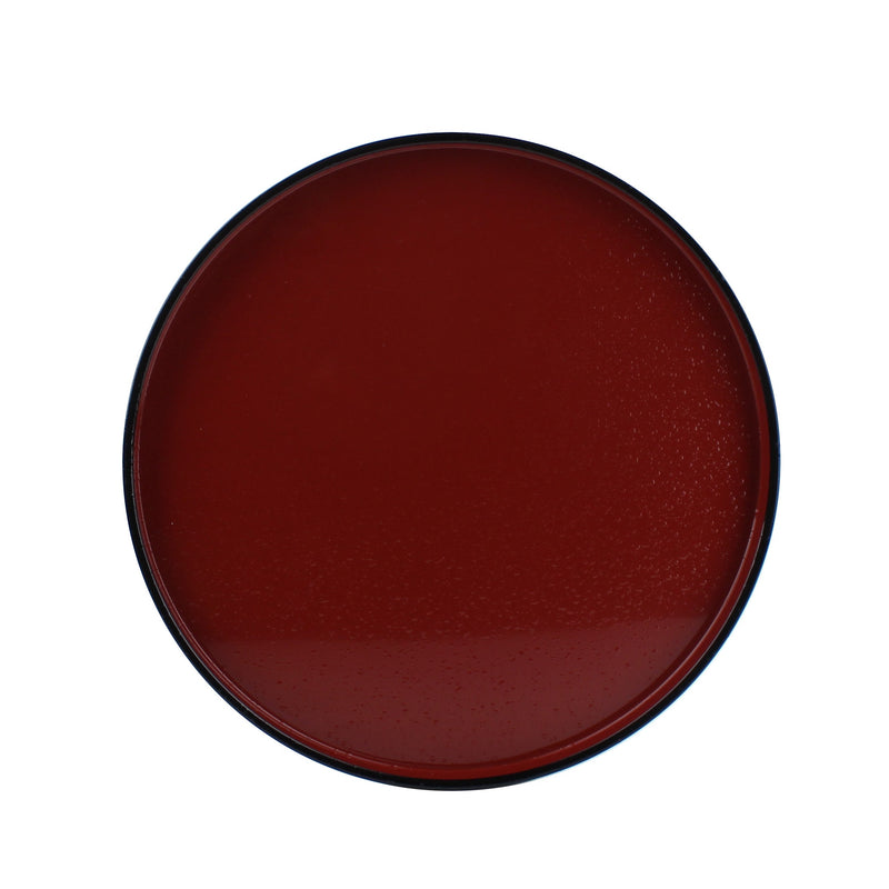 Round Vermilion Bottom Black Round Tray