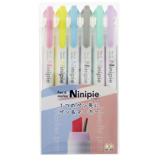 Sun-Star 6-Color Ninipie Pen & Marker Set