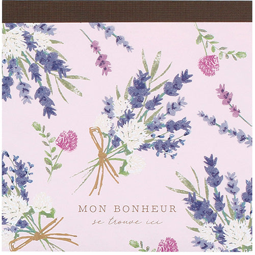 Pon Cadeaux Lab Clip Karen "Mon Bon Heur" Memo Pad Lavender