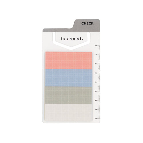 Sticky Notes (Mini/With Ruler/4 Colours/Daigo/SMCol(s): Pink,Blue,Gray,White)