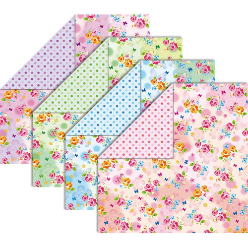 Toyo Flower Pattern Simple Polka Dots Chiyo Origami Paper with Instructions