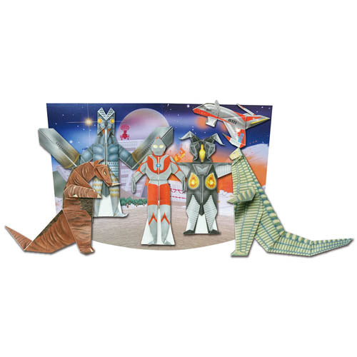 Toyo Ultraman Origami Paper with Panoramic Stage Background & Instructions