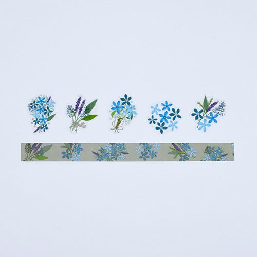 Bande 2pcs Blue Star Flower Masking Tape & Stickers BDA659
