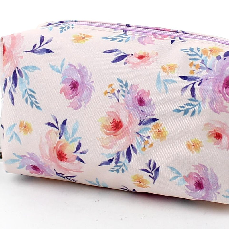 Zipper Pouch (For Cosmetics & Stationery / Floral / Watercolour / D5.5xW15xH7.5cm)