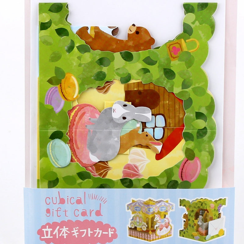 Greeting Card (Carousel*Animals/10x7.2x7.2cm)