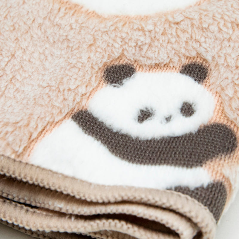 Hand Towel (Fluffy/Microfibre/Embossed/Panda/30x30cm/SMCol(s): Mint/Brown)