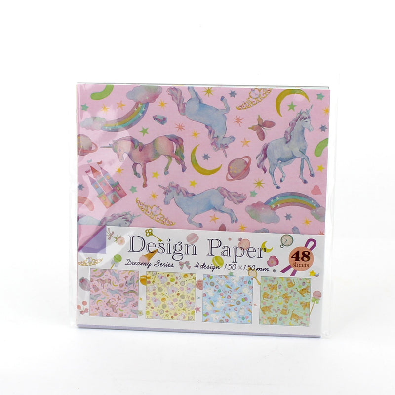 Origami Design Paper (Fantasy Animals/15x15cm (48pcs))