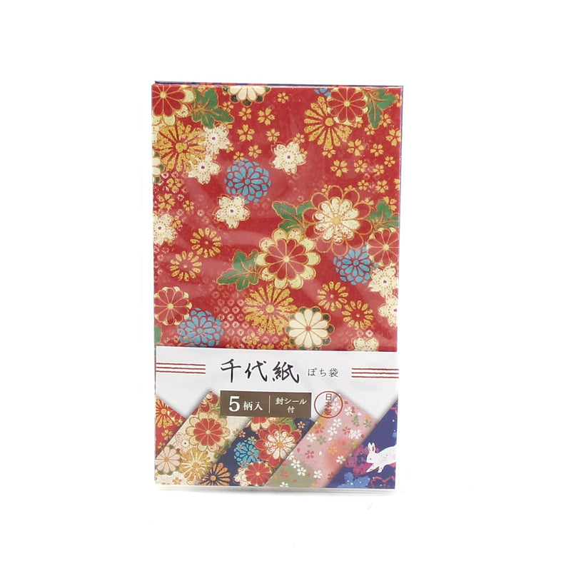 Japanese Tip Envelope (Paper/Chiyogami/5 Patterns/W6.5xH11cm (5pcs))