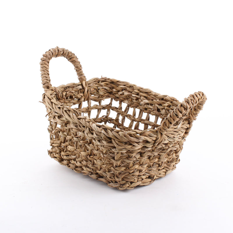 Square Woven Basket with Handles