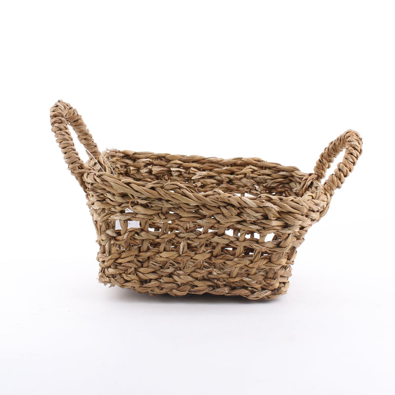 Square Woven Basket with Handles