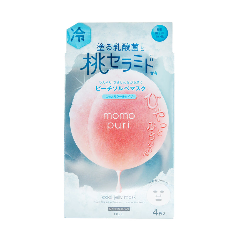 Sheet Masks (Peach Ceramide/Moisturizing/Jelly/88 mL (4 Sheets)/Momopuri/SMCol(s): Pink)