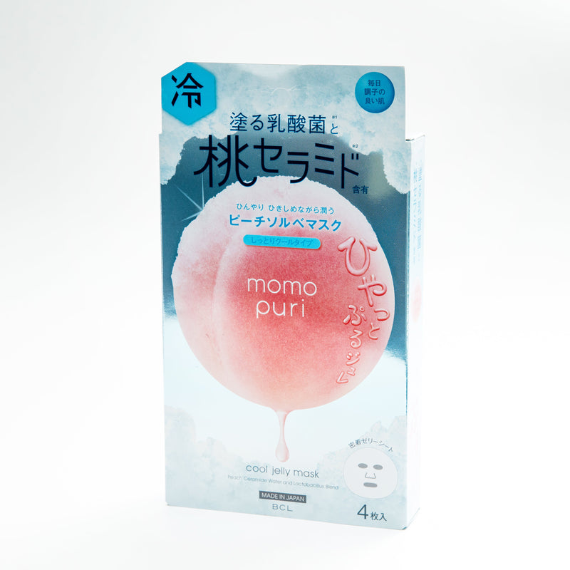 Sheet Masks (Peach Ceramide/Moisturizing/Jelly/88 mL (4 Sheets)/Momopuri/SMCol(s): Pink)