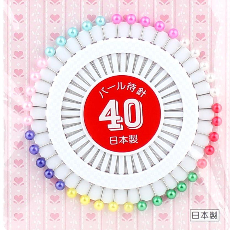 Sewing Pins (Pearl Shape/8xCol/4cm (40pcs))