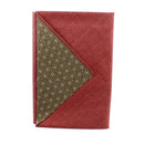 Furoshiki Shantung Double Sided Japanese Wrapping Cloth (Same Komon-Shark Skin & Hemp Leaf, Rusted Vermillion & Blackish Green , 100x100cm)