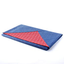 Furoshiki Shantung Double Sided Japanese Wrapping Cloth (Same Komon-Shark Skin & Hemp Leaf, Navy & Dark Red , 100x100cm)