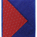 Furoshiki Shantung Double Sided Japanese Wrapping Cloth (Same Komon-Shark Skin & Hemp Leaf, Navy & Dark Red , 100x100cm)