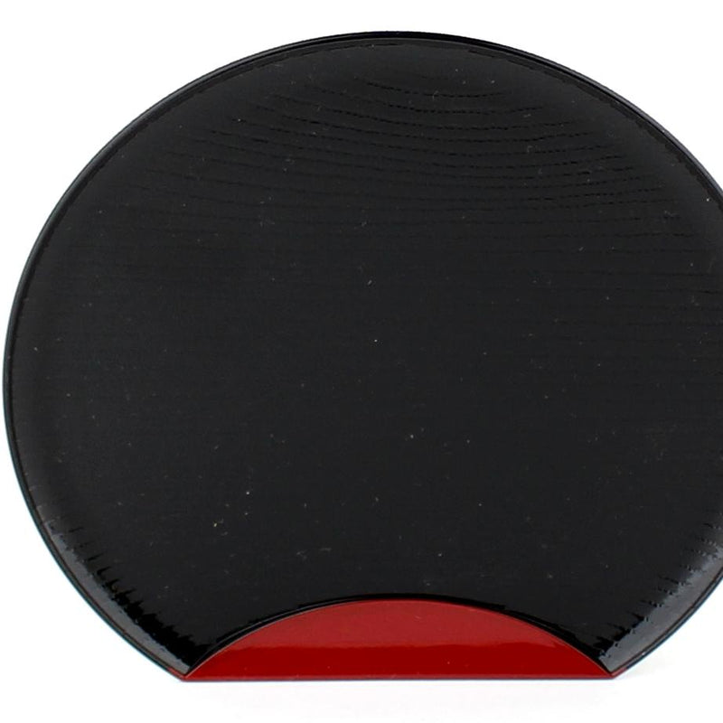 Black Lacquer Half Moon Tray (12.4x13.5x0.8cm)