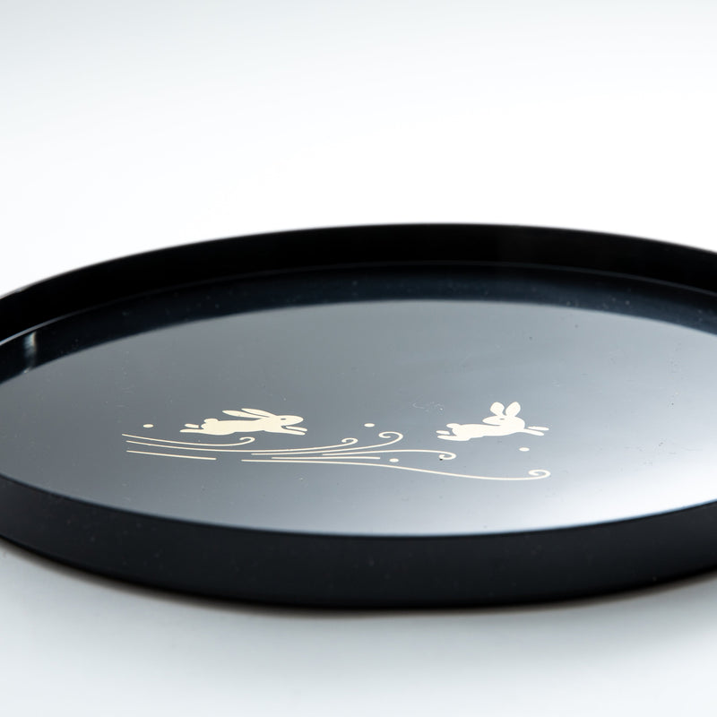 Rabbit Round Lacquer Tray 