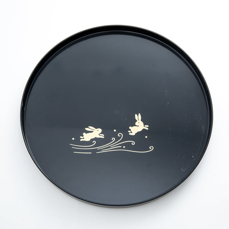 Rabbit Round Lacquer Tray 