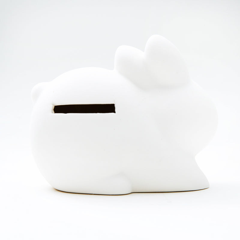 Coin Bank (Ceramics/For DIY Painting/Rabbit/9.5x7.5cm/SMCol(s): White)