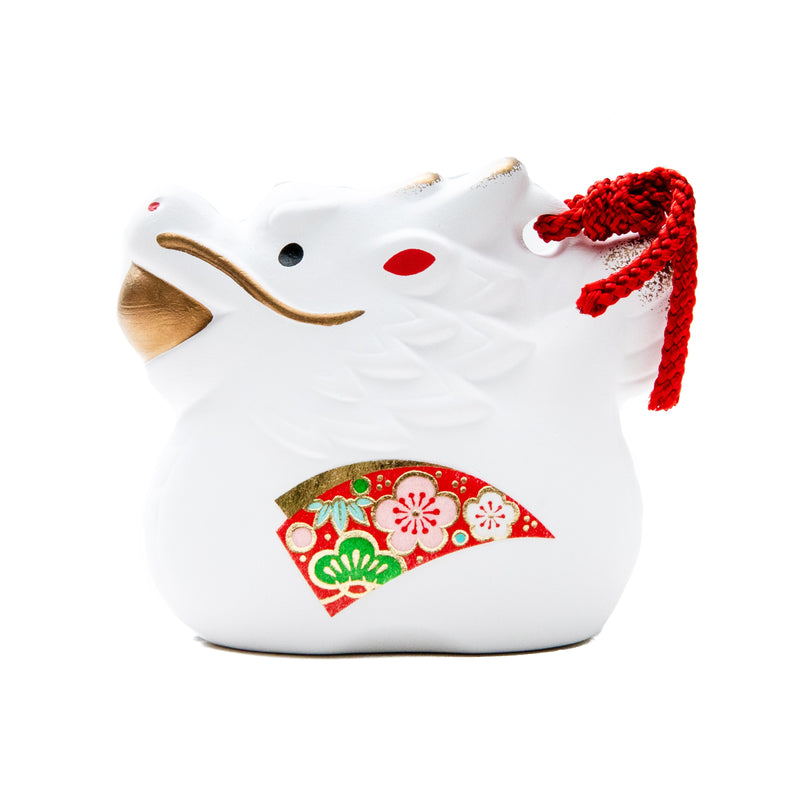 New Year Ornament (Ceramics/Ceramic Bell/Dragon/S/6.5x5.5cm/SMCol(s): White,Gold,Red)