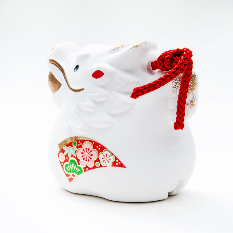 New Year Ornament (Ceramics/Ceramic Bell/Dragon/S/6.5x5.5cm/SMCol(s): White,Gold,Red)