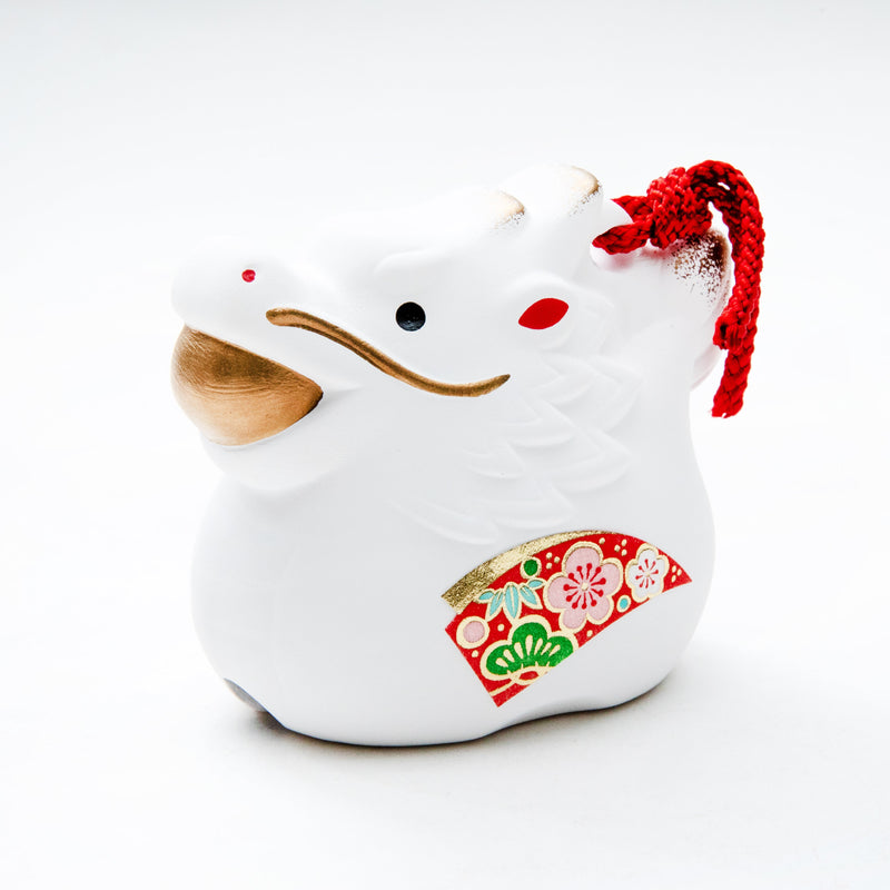 New Year Ornament (Ceramics/Ceramic Bell/Dragon/S/6.5x5.5cm/SMCol(s): White,Gold,Red)