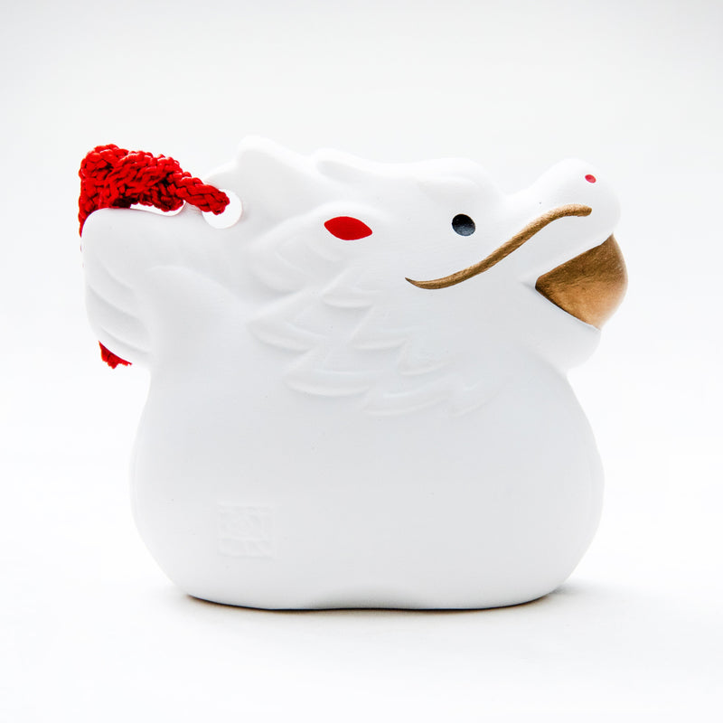 New Year Ornament (Ceramics/Ceramic Bell/Dragon/S/6.5x5.5cm/SMCol(s): White,Gold,Red)