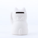 Yakushigama Ceramic Lucky Cat Coin Bank Left Paw Raised