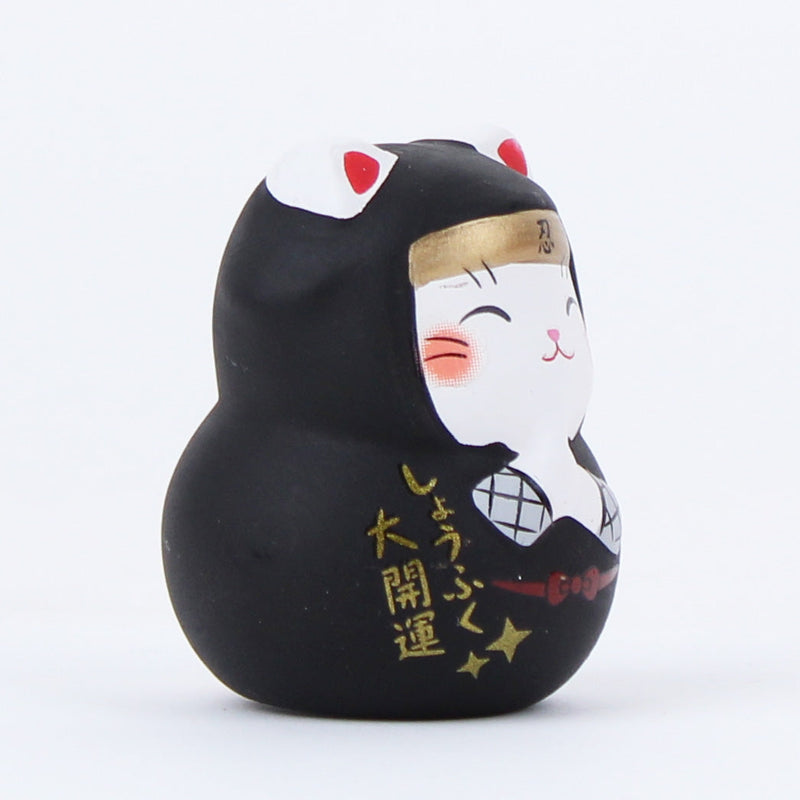 Yakushigama Ceramic Lucky Draw Daruma Doll Shaped Ninja Cat
