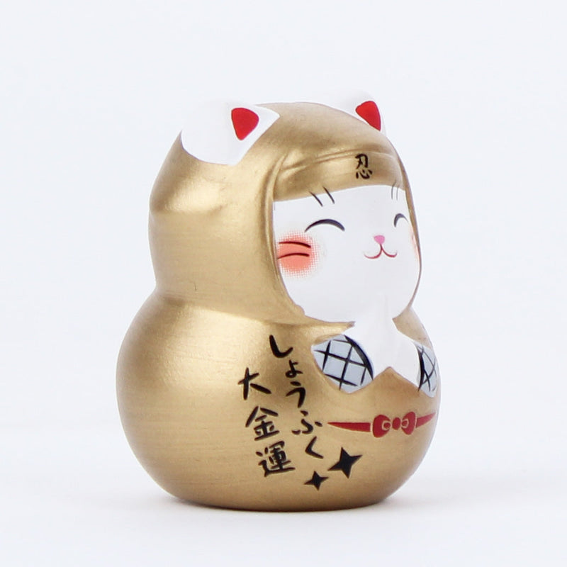 Yakushigama Ceramic Lucky Draw Daruma Doll Shaped Ninja Cat