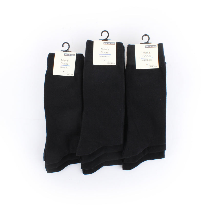 Men Solid Black Socks (25-27cm)