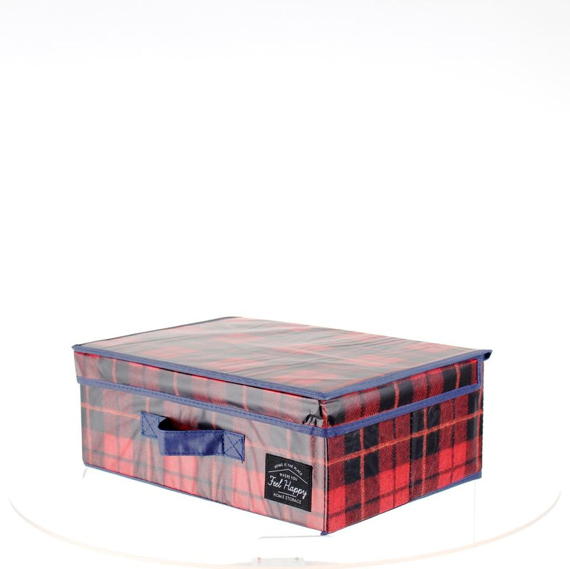Storage Case (With Lid/Checkered/Flat/27x38x14cm)