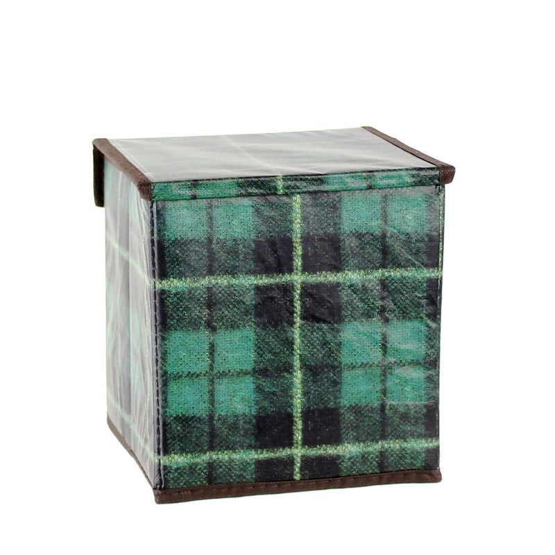 Storage Box (With Lid/Plaid/18x18x18cm)