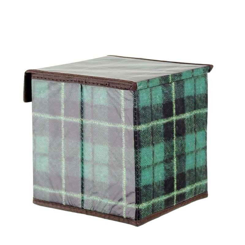 Storage Box (With Lid/Plaid/18x18x18cm)