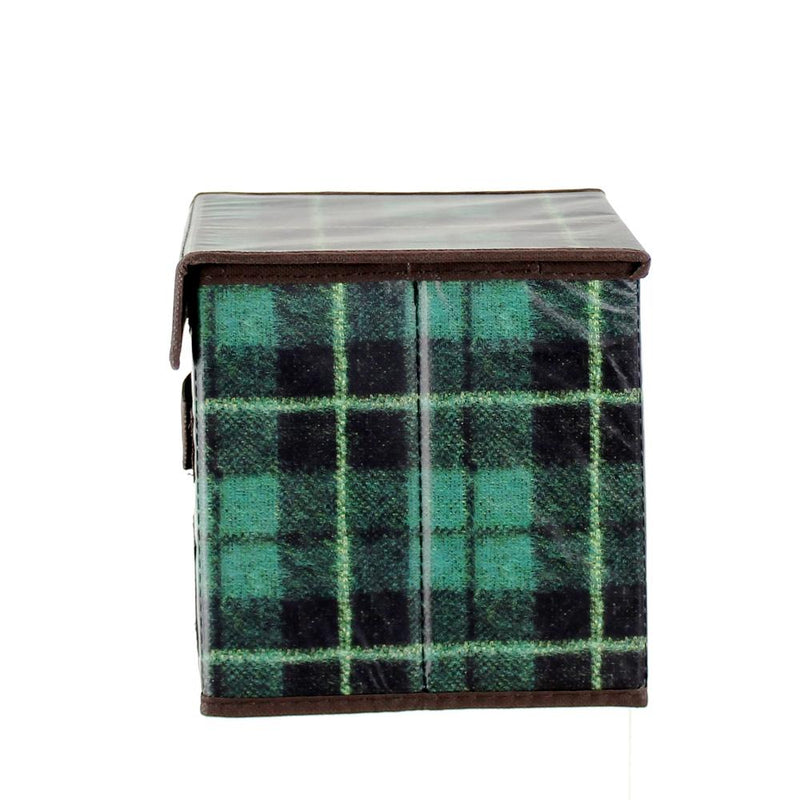 Storage Box (With Lid/Plaid/18x18x18cm)