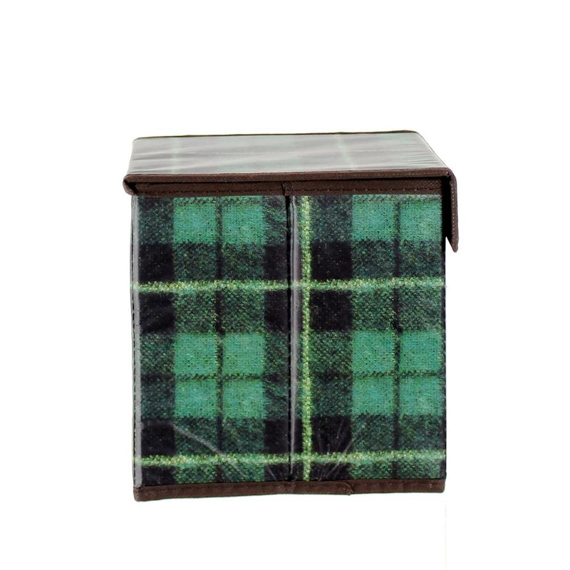 Storage Box (With Lid/Plaid/18x18x18cm)