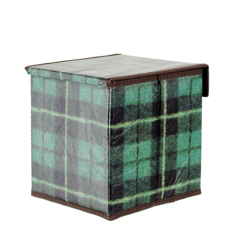 Storage Box (With Lid/Plaid/18x18x18cm)