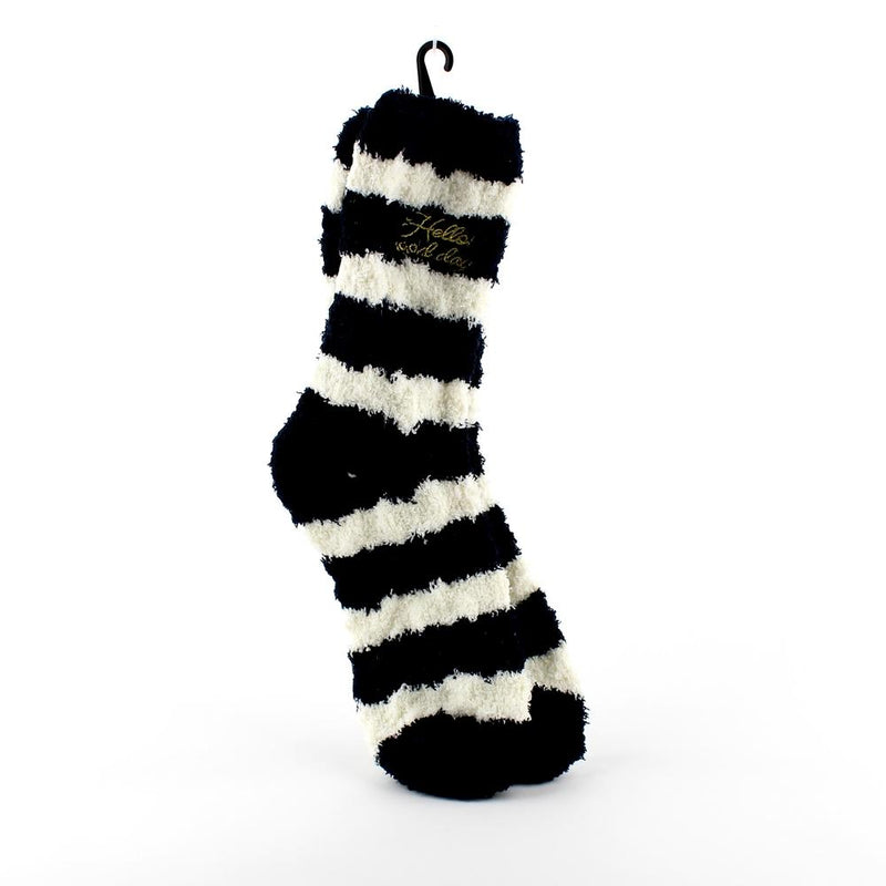 Cable Knit Striped Fluffy Socks (20-22cm)