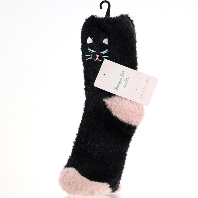 Women Cat Shaggy Fur-Like Socks (20-22cm)