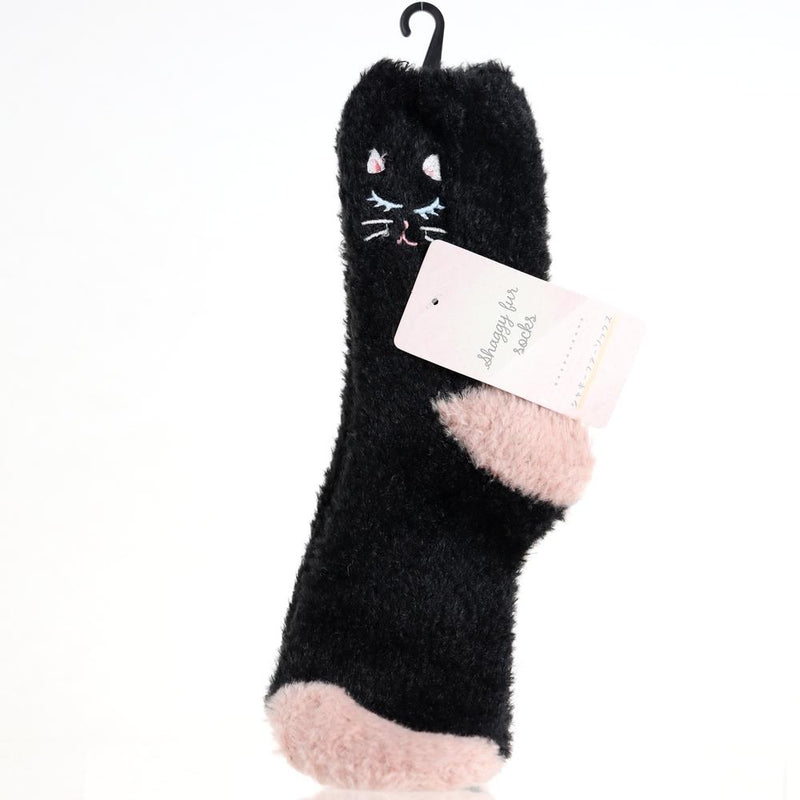 Women Cat Shaggy Fur-Like Socks (20-22cm)