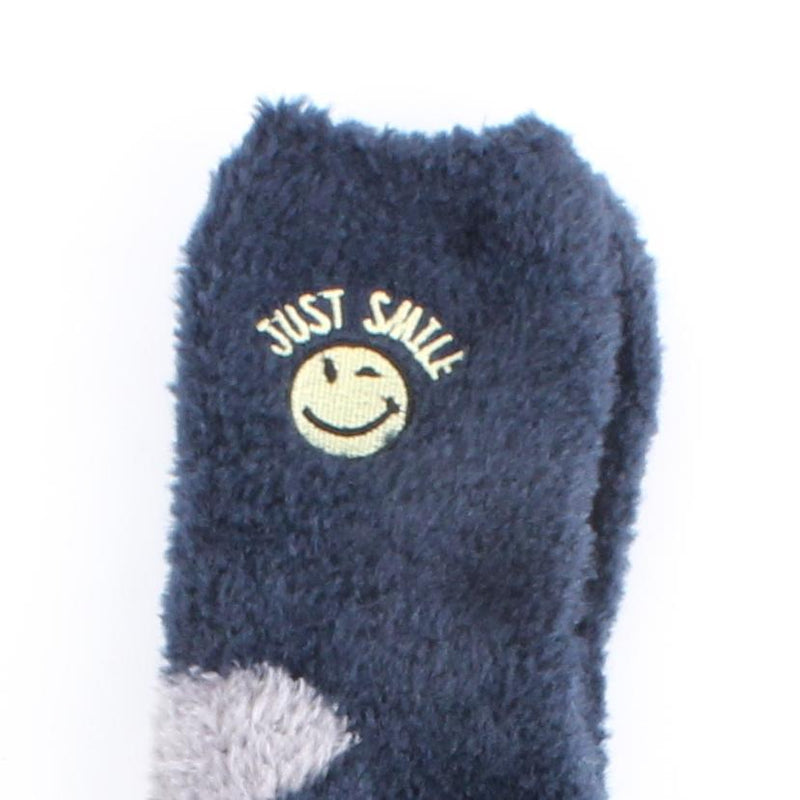 Shaggy Embroidered Smiley Face 22x20cm Socks